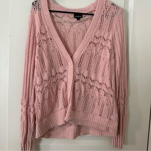 Torrid Soft Pink Lace Knit Top